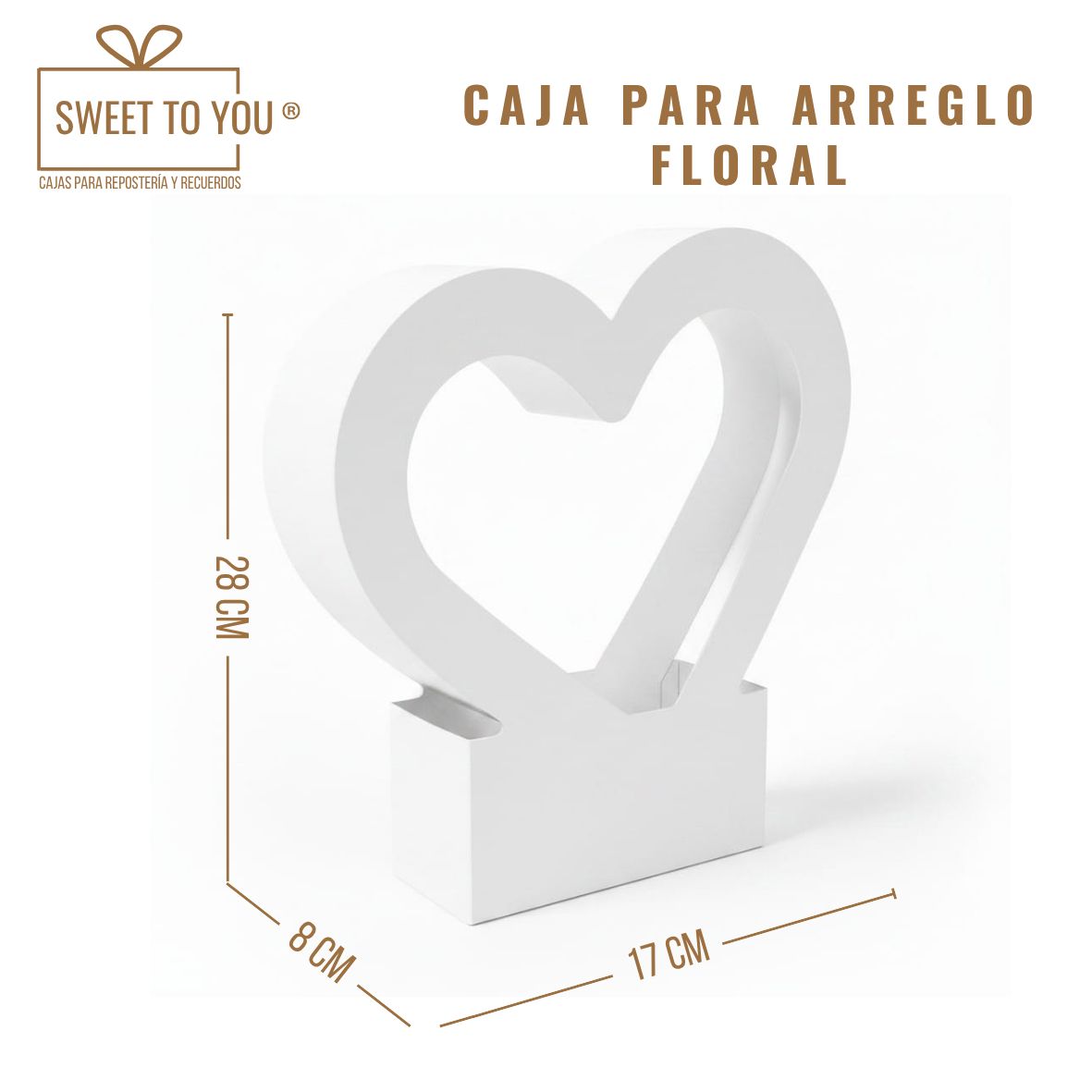 Cesta Arreglo Floral | Blanco | 28x17x8 cm