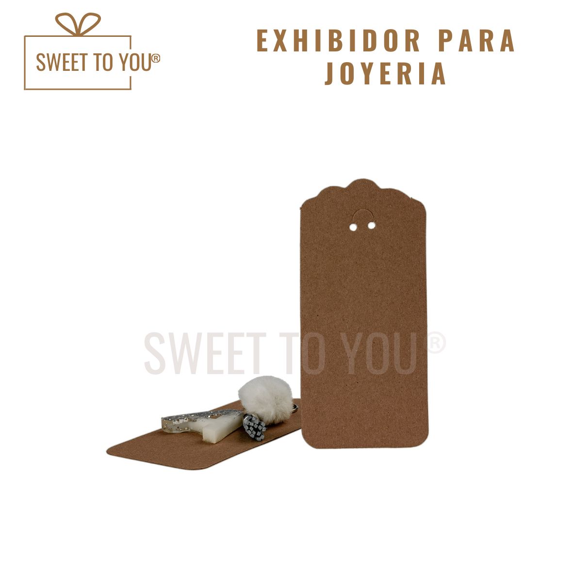 Paq. 25 Exhibidor Para Bisutería | Llaveros | C | 7x15 cm
