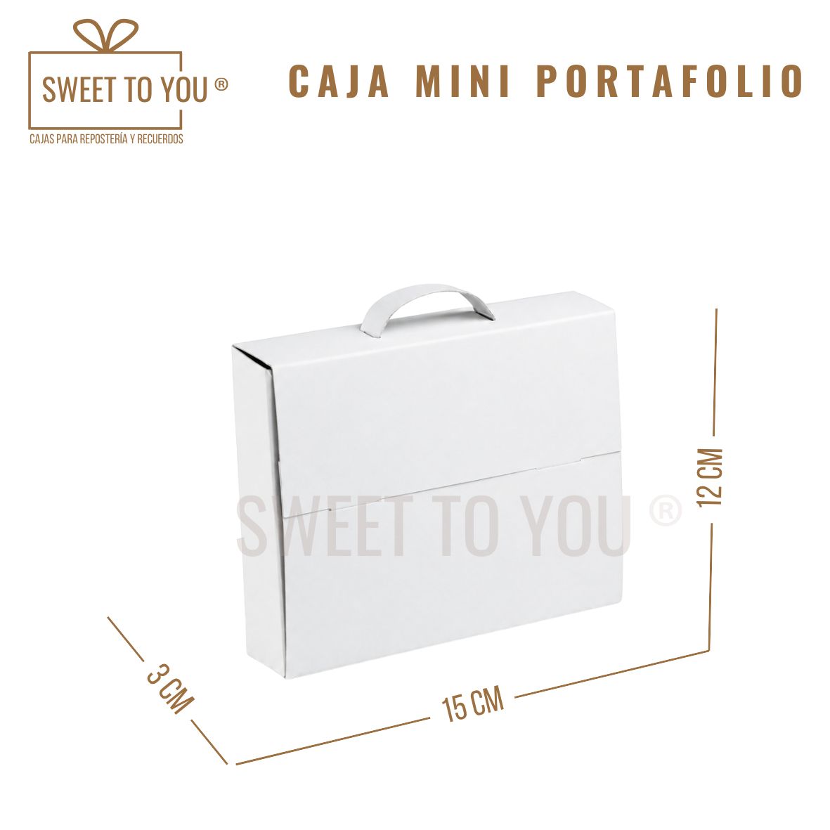 Caja Mini Portafolio | Blanca | 12x15x3 cm