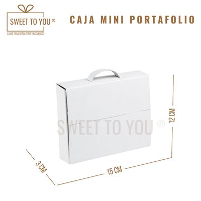 Caja Mini Portafolio | Blanca | 12x15x3 cm