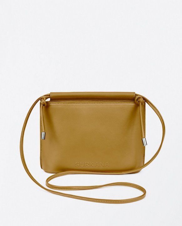 Bandolera de piel vegana Camel