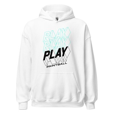 Hoodie - Paintball Retro Play Black Print (Multiple Colors)