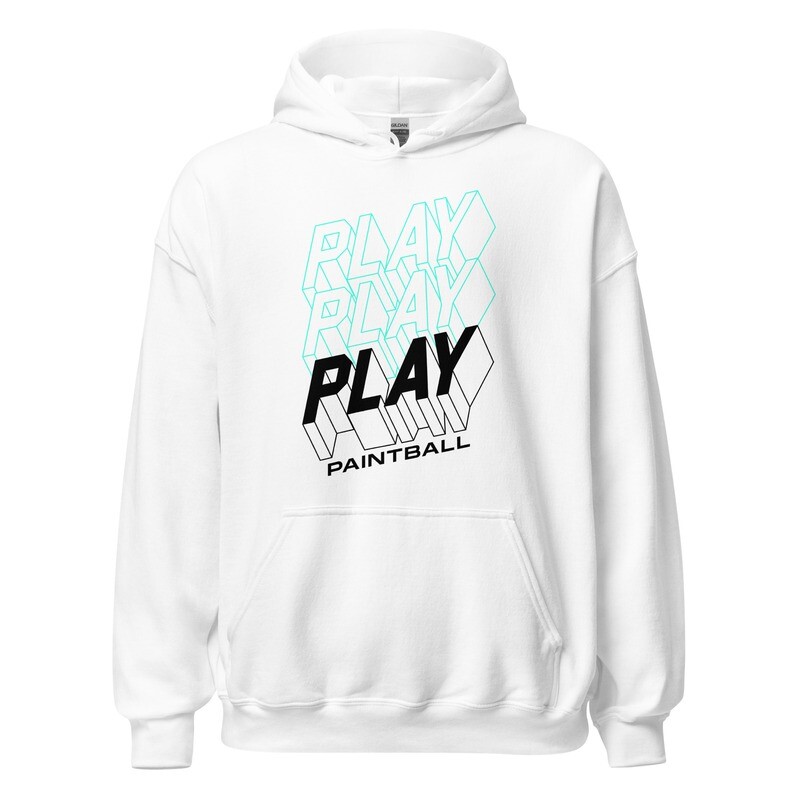 Hoodie - Paintball Retro Play Black Print (Multiple Colors)