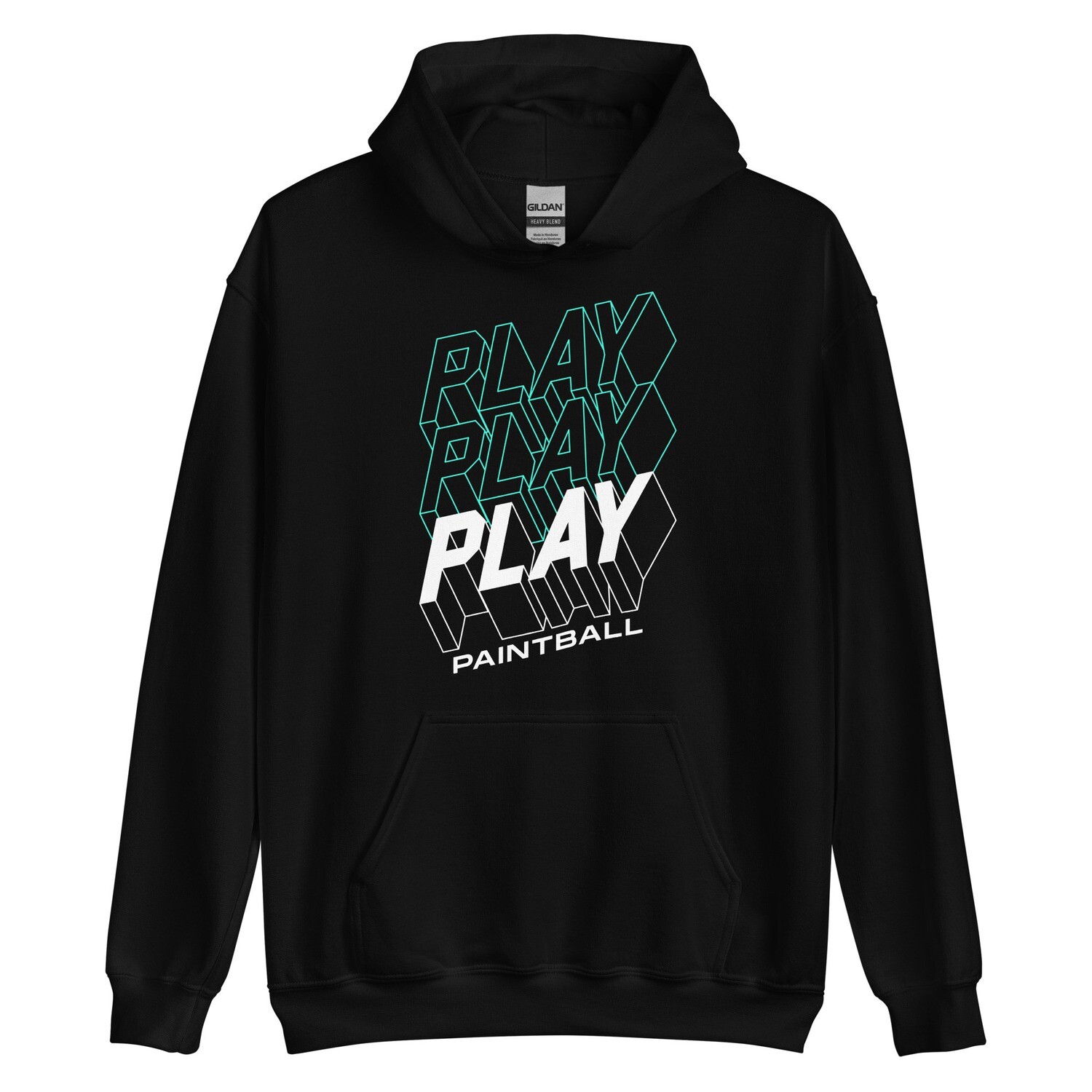 Hoodie - Paintball Retro Play  White Print (Multiple Colors)