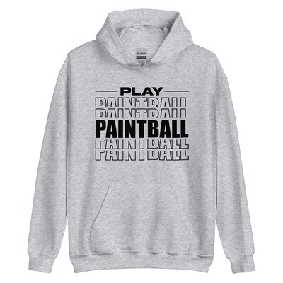 Hoodie - Paintball STACKED Black Print (Multiple Colors)