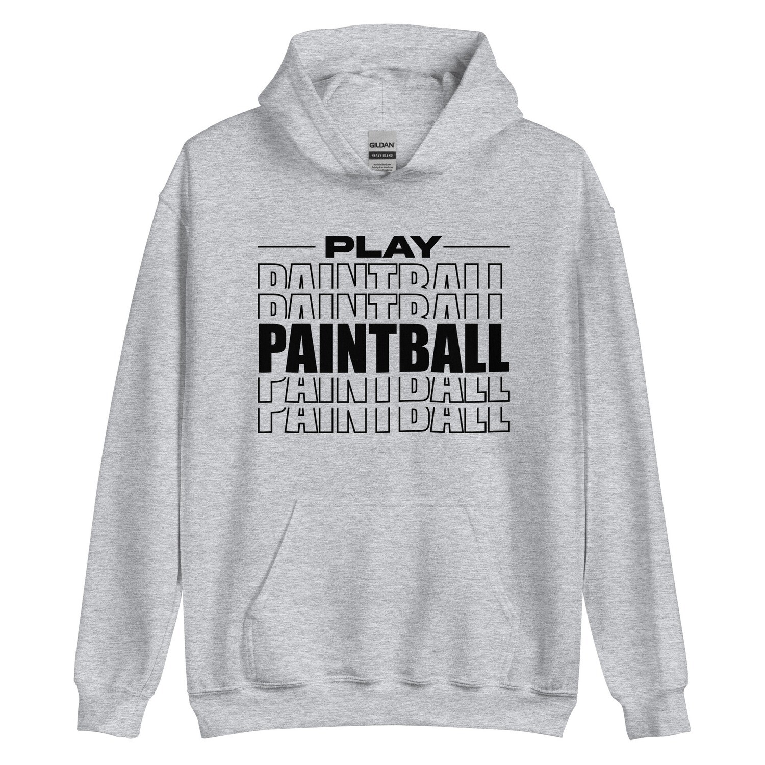 Hoodie - Paintball STACKED Black Print (Multiple Colors)