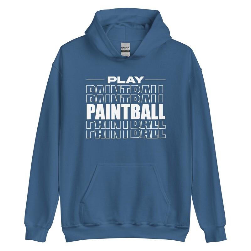 Hoodie - Paintball STACKED White Print (Multiple Colors)