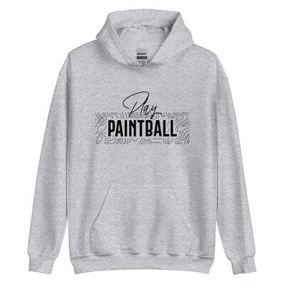 Hoodie - Paintball GEO Black Print (Multiple Colors)