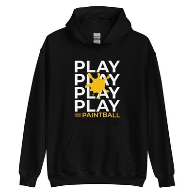 Hoodie - Paintball PLAY SPLAT White Print (Multiple Colors)