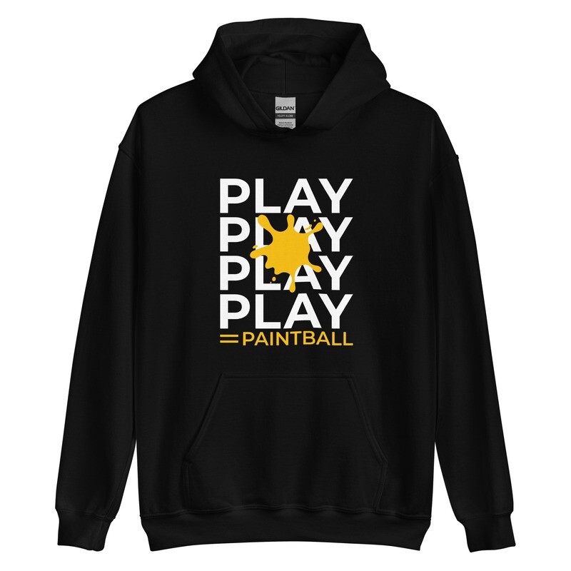 Hoodie - Paintball PLAY SPLAT White Print (Multiple Colors)