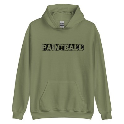 Hoodie - Paintball GRUNGE Black Print (Multiple Colors)