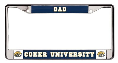 Coker University Dad License Plate