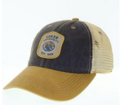 Legacy Yellow/Navy Trucker Hat &quot;Coker Cobras&quot; Adjustable