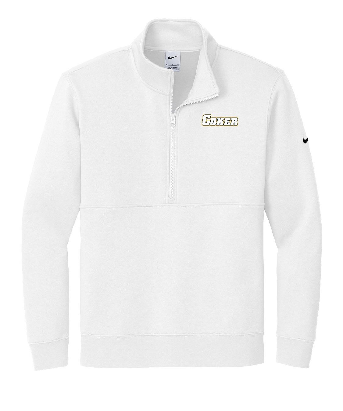Nike Club 1/2 Zip, color: white, size: xsmall