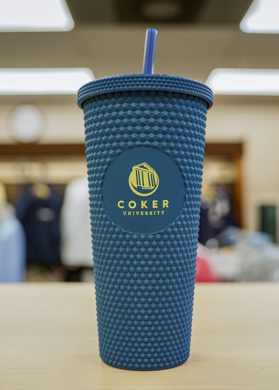 Navy Studded Cup with straw