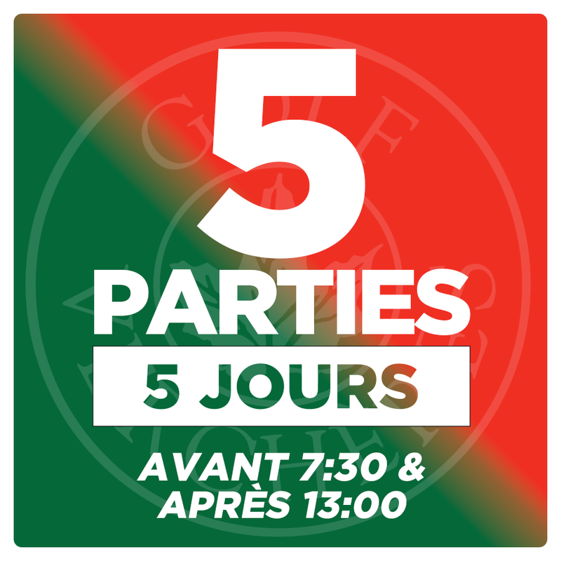 PROMO EXPOGOLF - 5 Parties - 5 Jours - Avant 7:30 &amp; Après 13:00