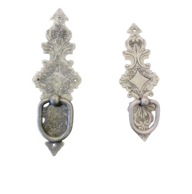 Maniglia pendente in ottone finitura argento vecchio fine '800 -(art-9022/A4 - 9022/B4)