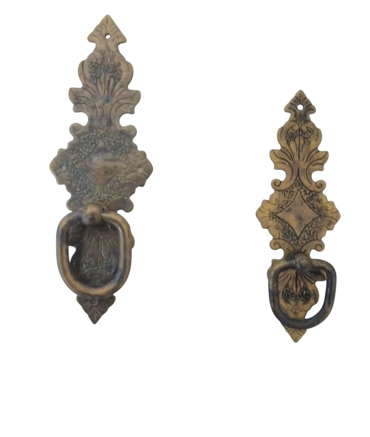 Maniglia pendente in ottone anticato fine '800 -(art-9022/A4  L - 9022/B4  S)