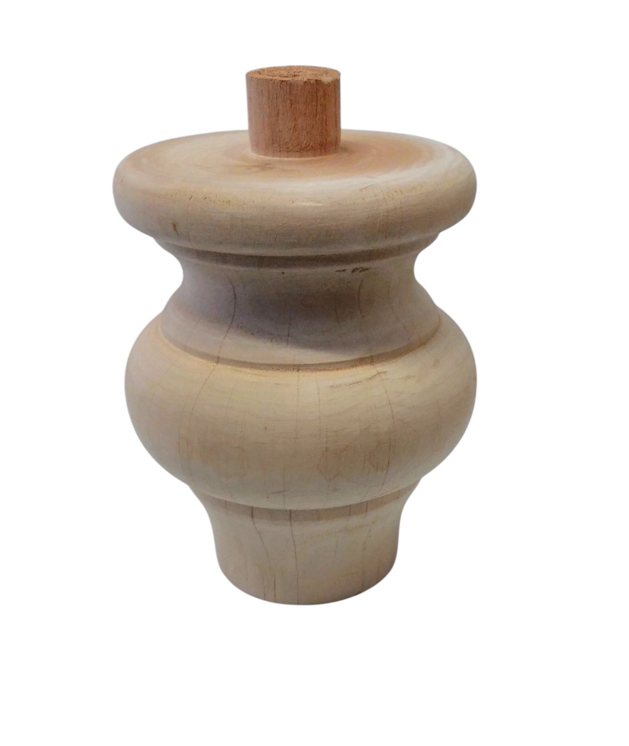 Piede a cipolla in legno ontano grezzo (art-53009 S- 53009 M - 53009 L ), Dimensione: L