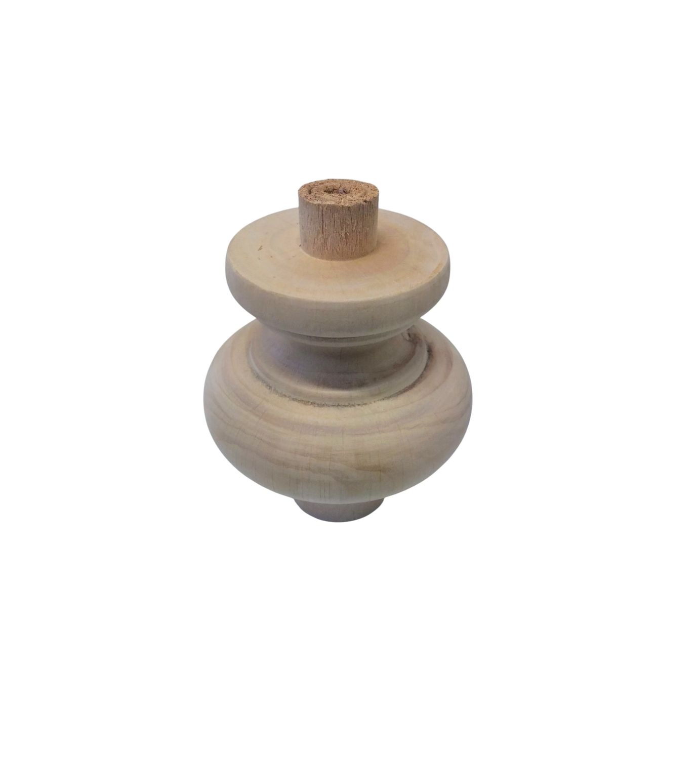 Piede a cipolla in legno ontano grezzo (art-53014 S- 53014 M - 53014 L - 53014 XL ), Dimensione: L