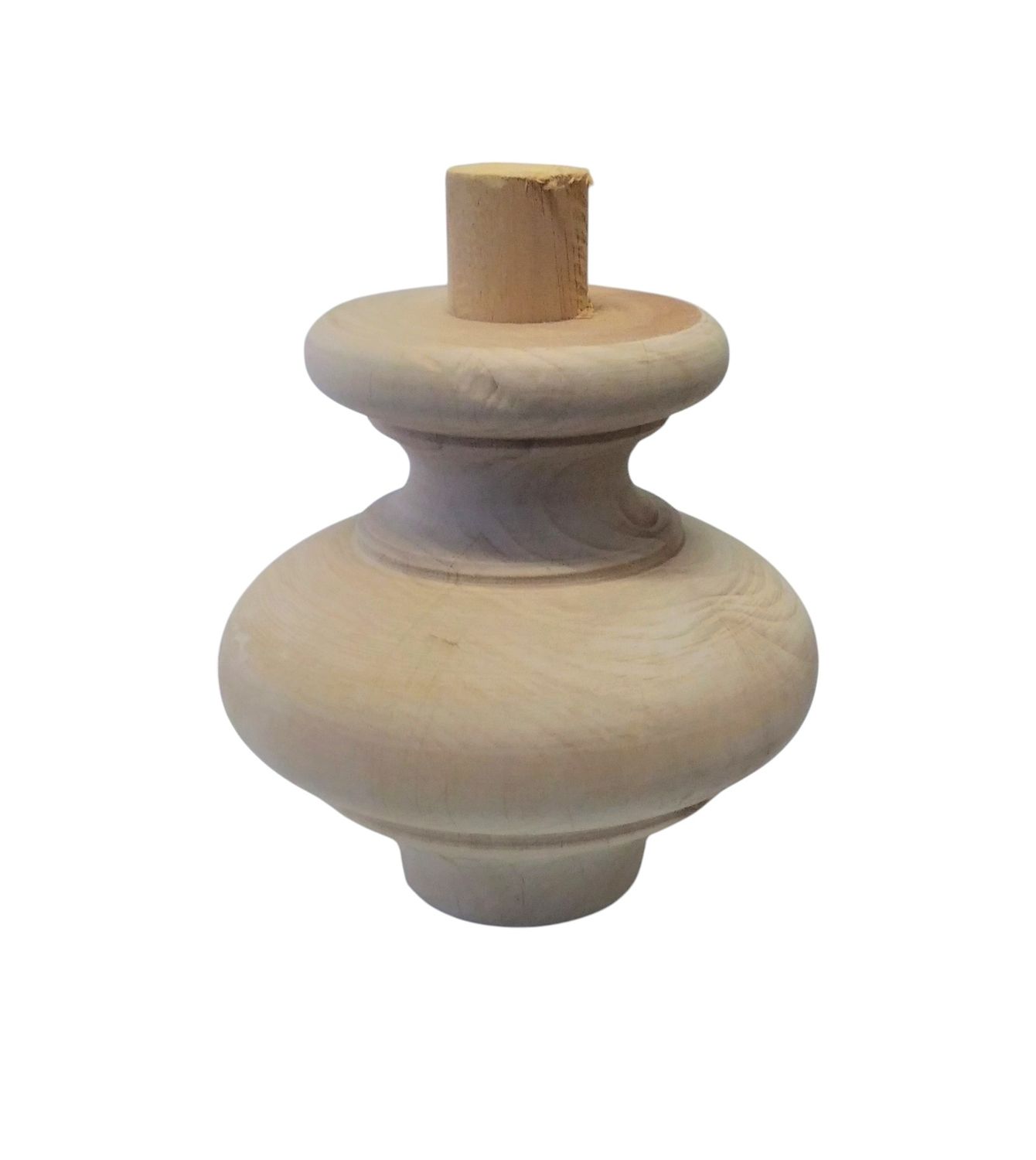 Piede a cipolla in legno ontano grezzo (art-53012 S- 53012 M - 53012 L ), Dimensione: L