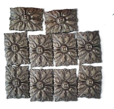 Fregio rettangolare bronzato stock 10 pezzi  - 70x48mm (art-207 XL)