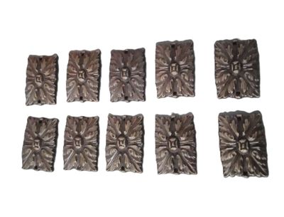 Fregio rettangolare bronzato stock 10 pezzi  - 40x25mm (art-207 M)