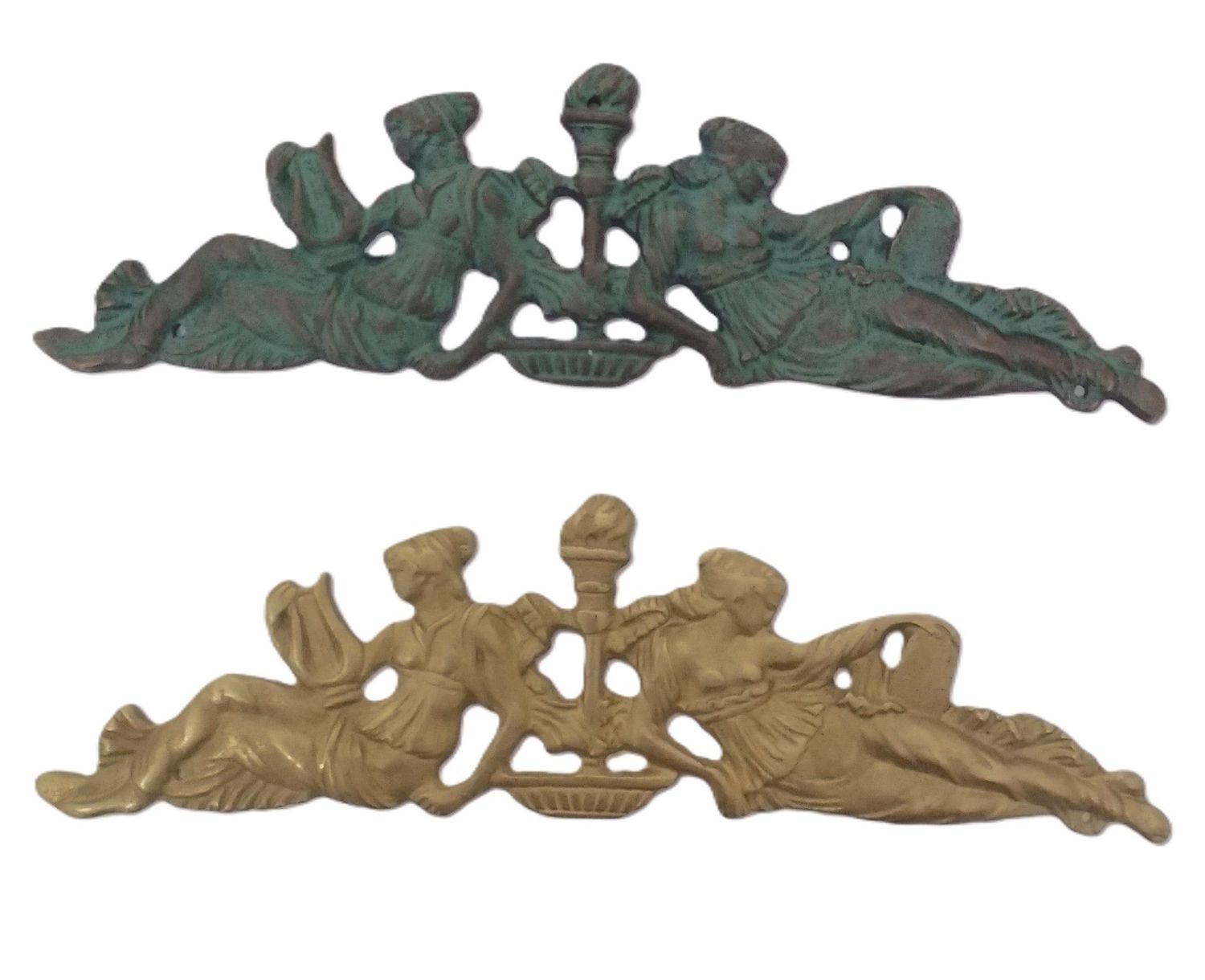 Fregi donne lira e fiaccola 210x63mm in stock 2 pezzi (art-100/894)