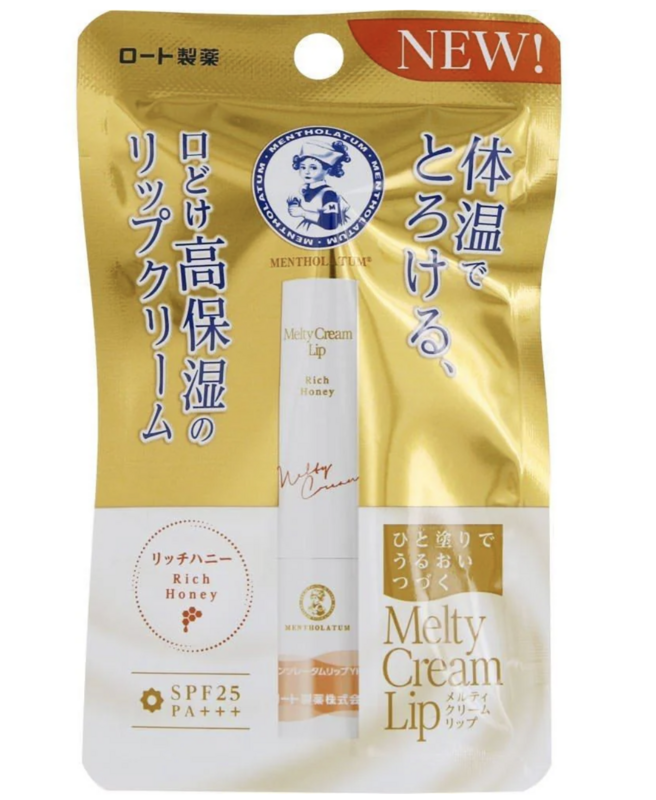 Rohto &amp; Mentholatum Melty Cream Lip Rich Honey UV Protection (SPF25/PA+++) 2.4g