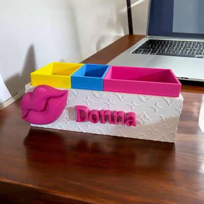 LV Inspired Desk Organizer
