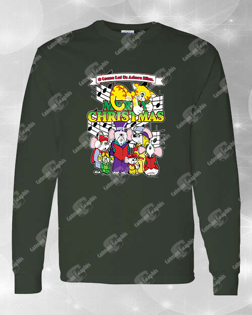 Caroling Mice Unisex long sleeve T Shirt
