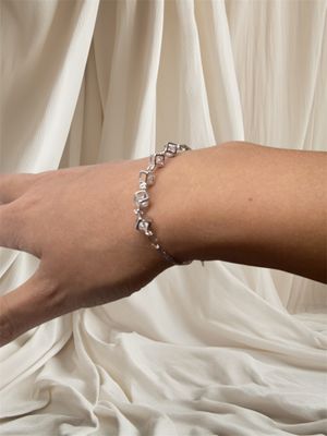 Elevate your style with our Cube Stainless Steel Bracelet with Zircon Stones