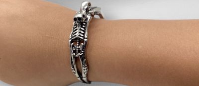 Elevate your style with our Stainless Steel Skeleton Shape Male Bracelet