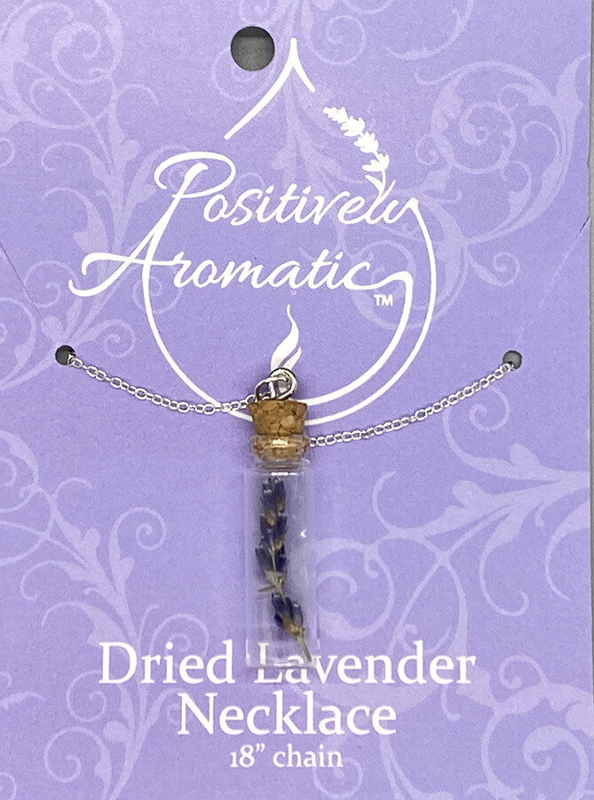 Dried Lavender Glass Bottle Necklace or Earrings, Tone: Silver
