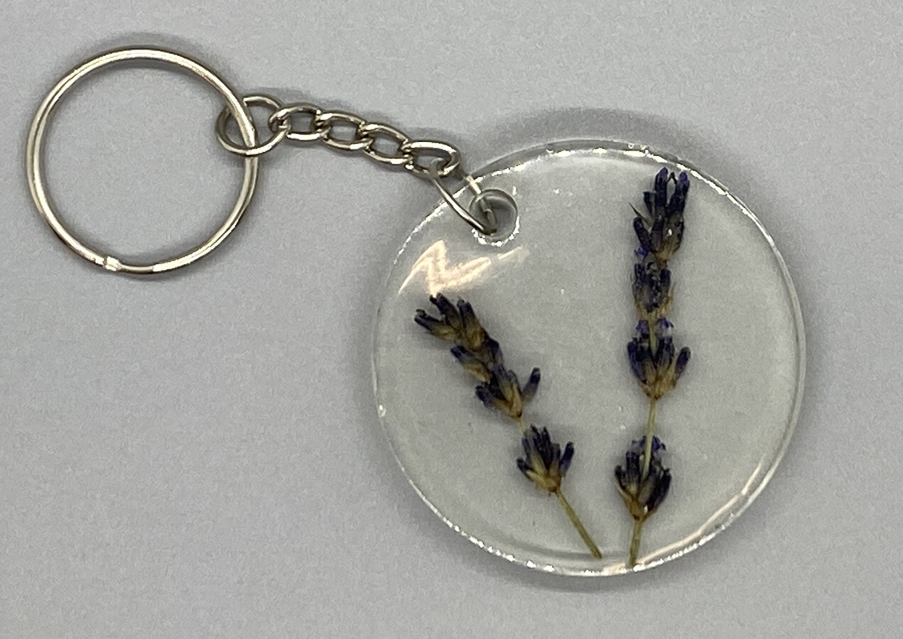 Epoxy Lavender Keychain