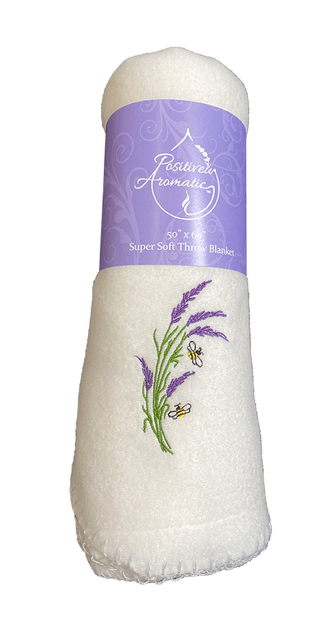 50" X 60" Super Soft Throw Blanket, Design: Lavender and Bees