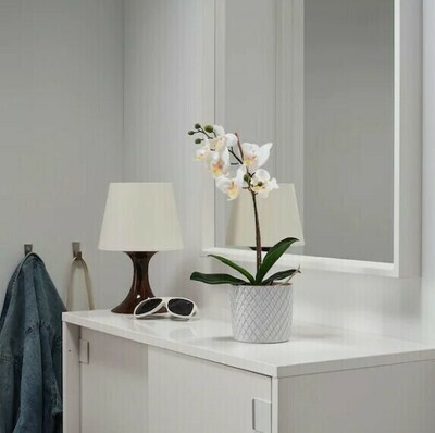 ФЕЙКА Искусственное растение в горшке, Орхидея белый 9 см