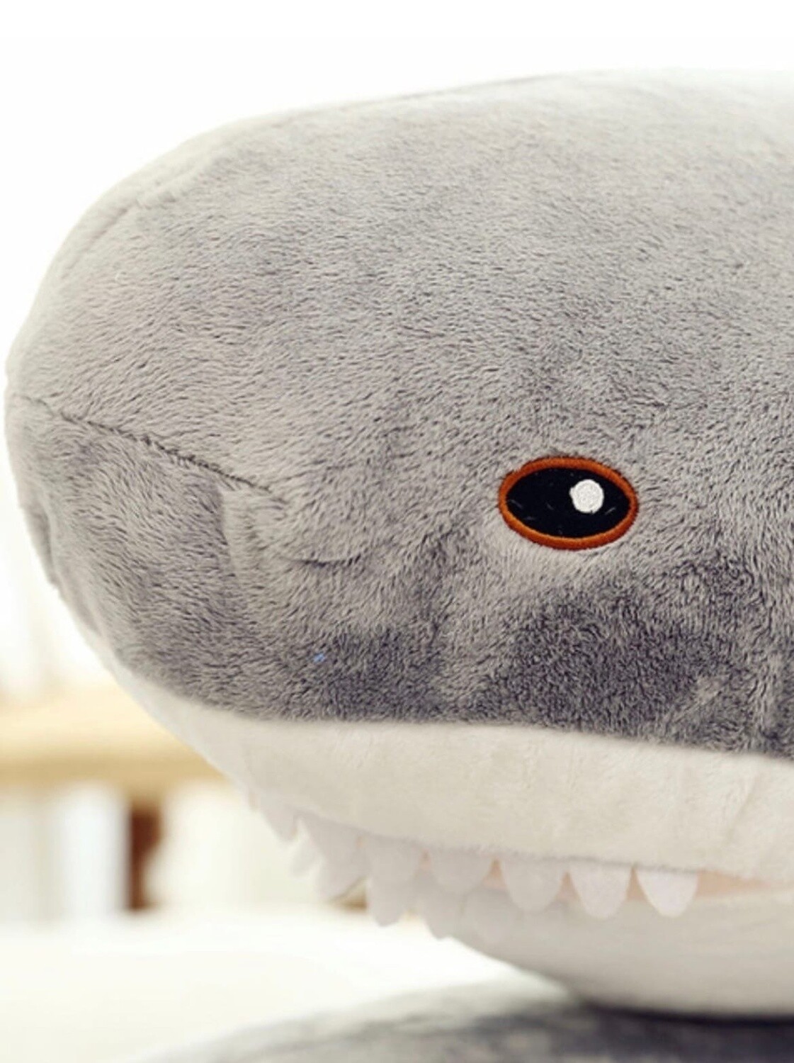 MIRA Мягкая игрушка акула, серый, 60 см