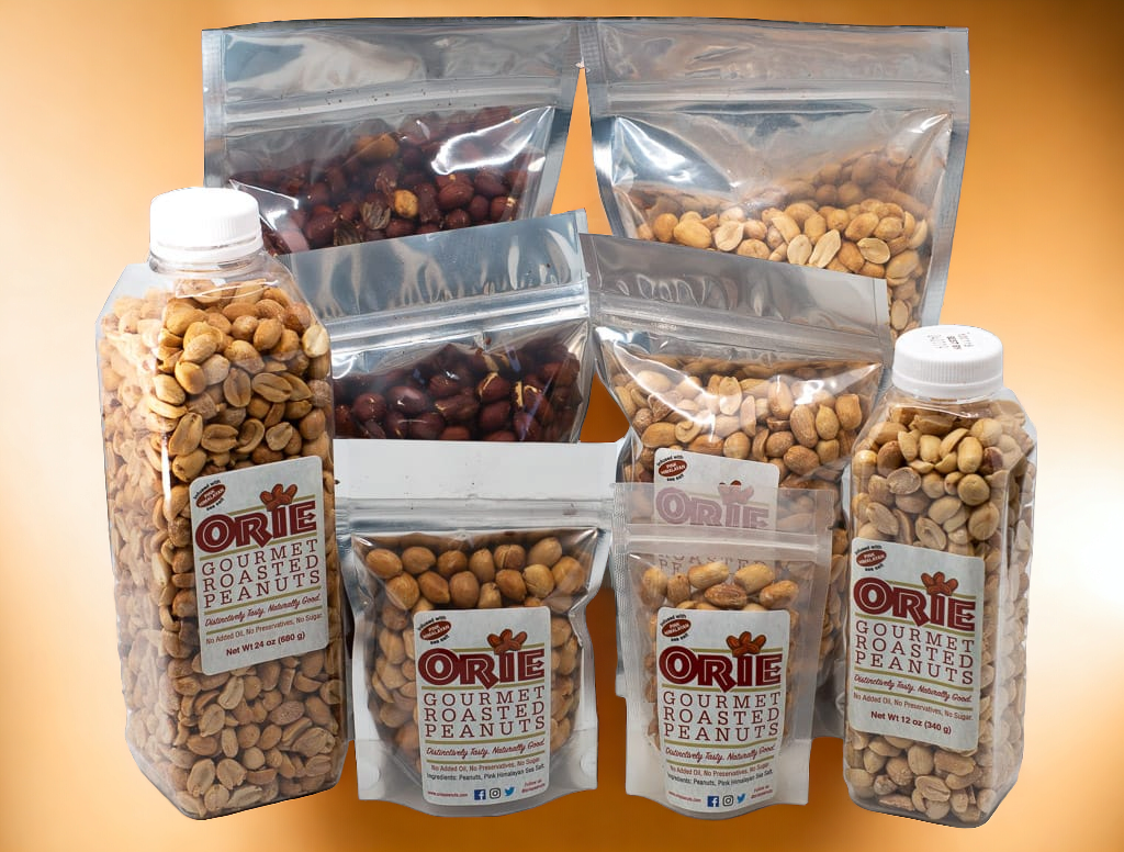 4 Packs PROMO Set - Gourmet Roasted Peanuts - 24 oz Size - Lightly Salted - Peeled