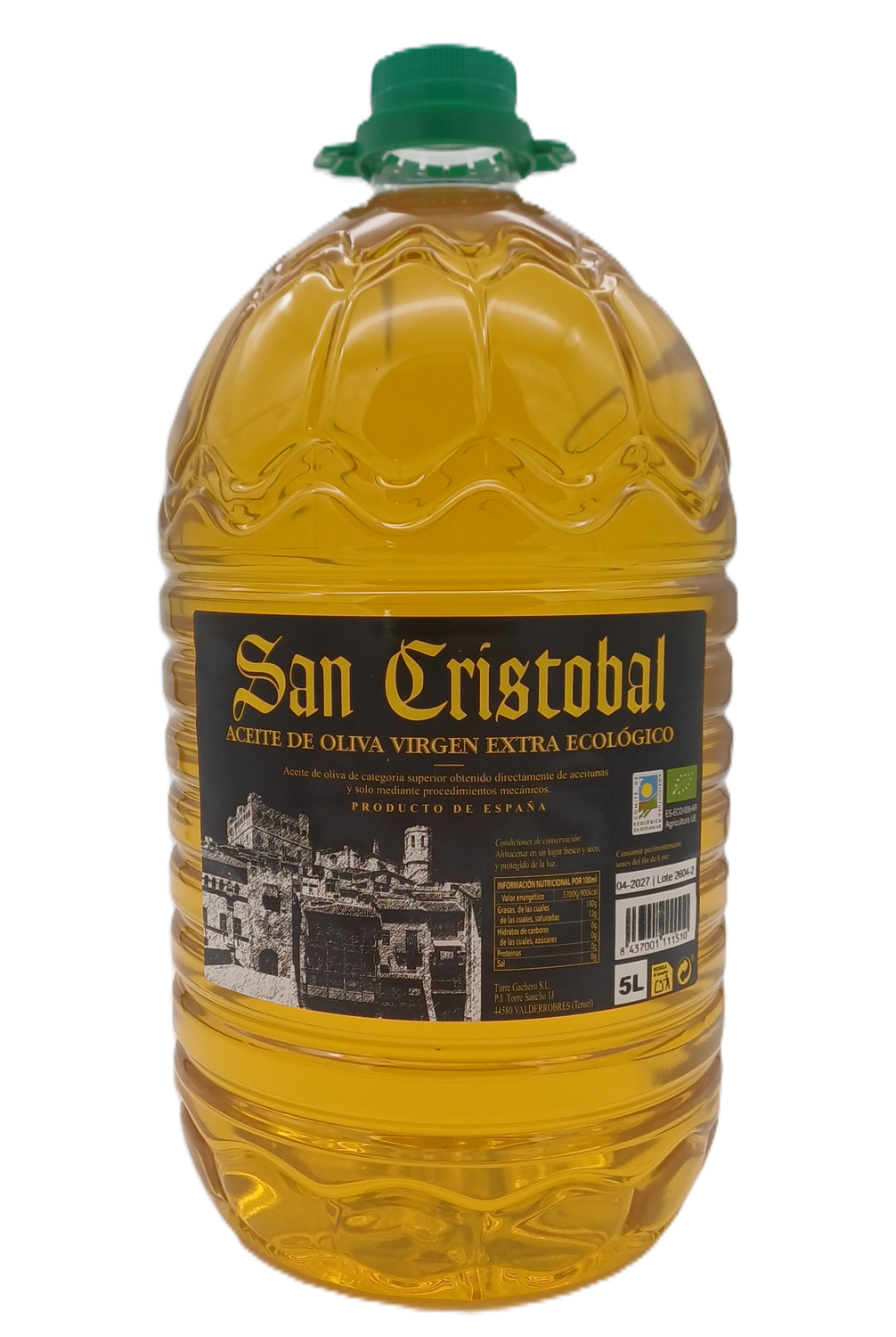 San Cristobal - Aceite de Oliva Virgen Extra  ECOLÓGICO - 5 ltr