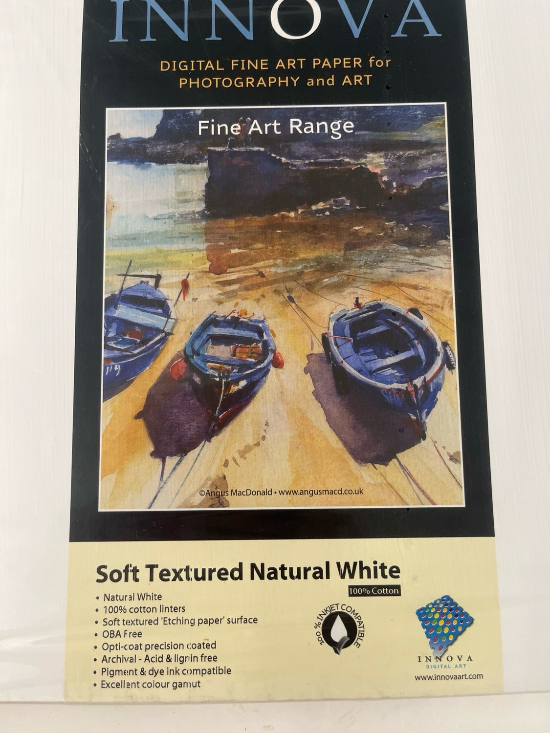 Soft Textured Natural White Cotton 315, A3P 50 Blatt