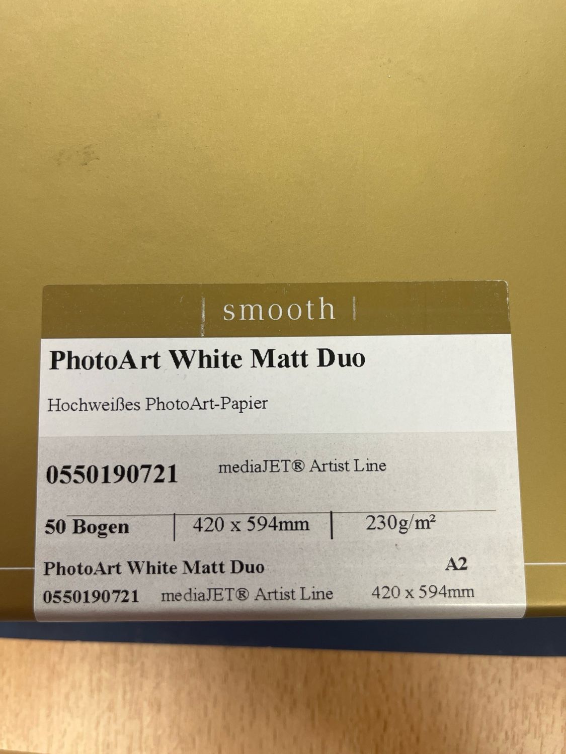 Mediajet PhotoArt White Matt Duo A2 230, 50 Blatt