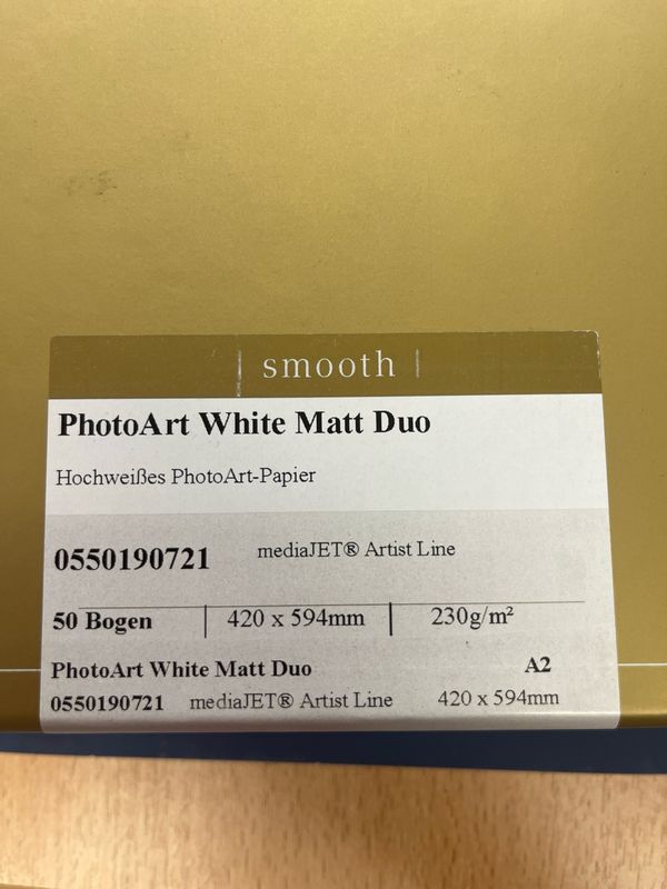 Mediajet PhotoArt White Matt Duo A2 230, 50 Blatt