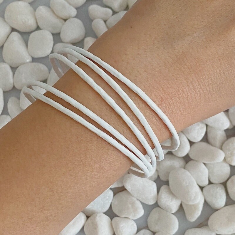 White Slim Bangle Set of 5