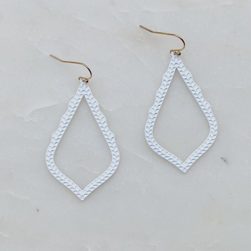 White True to the Game Earrings