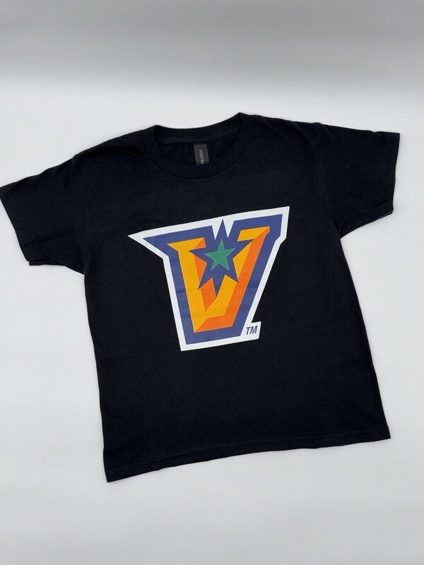 &quot;V&quot; Logo YOUTH T-shirt - Black