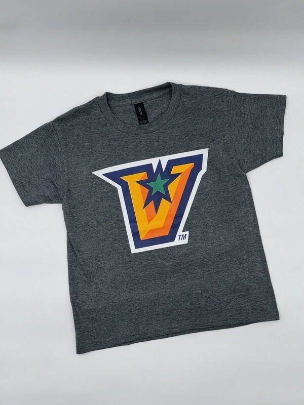 &quot;V&quot; Logo YOUTH T-shirt - Charcoal Grey