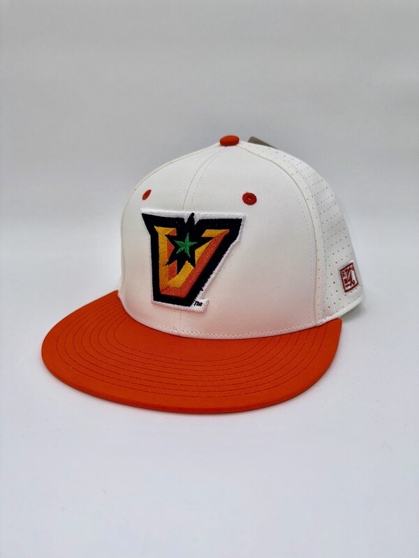 Puff &quot;V&quot; Logo  The Game Cap - Orange &amp; White