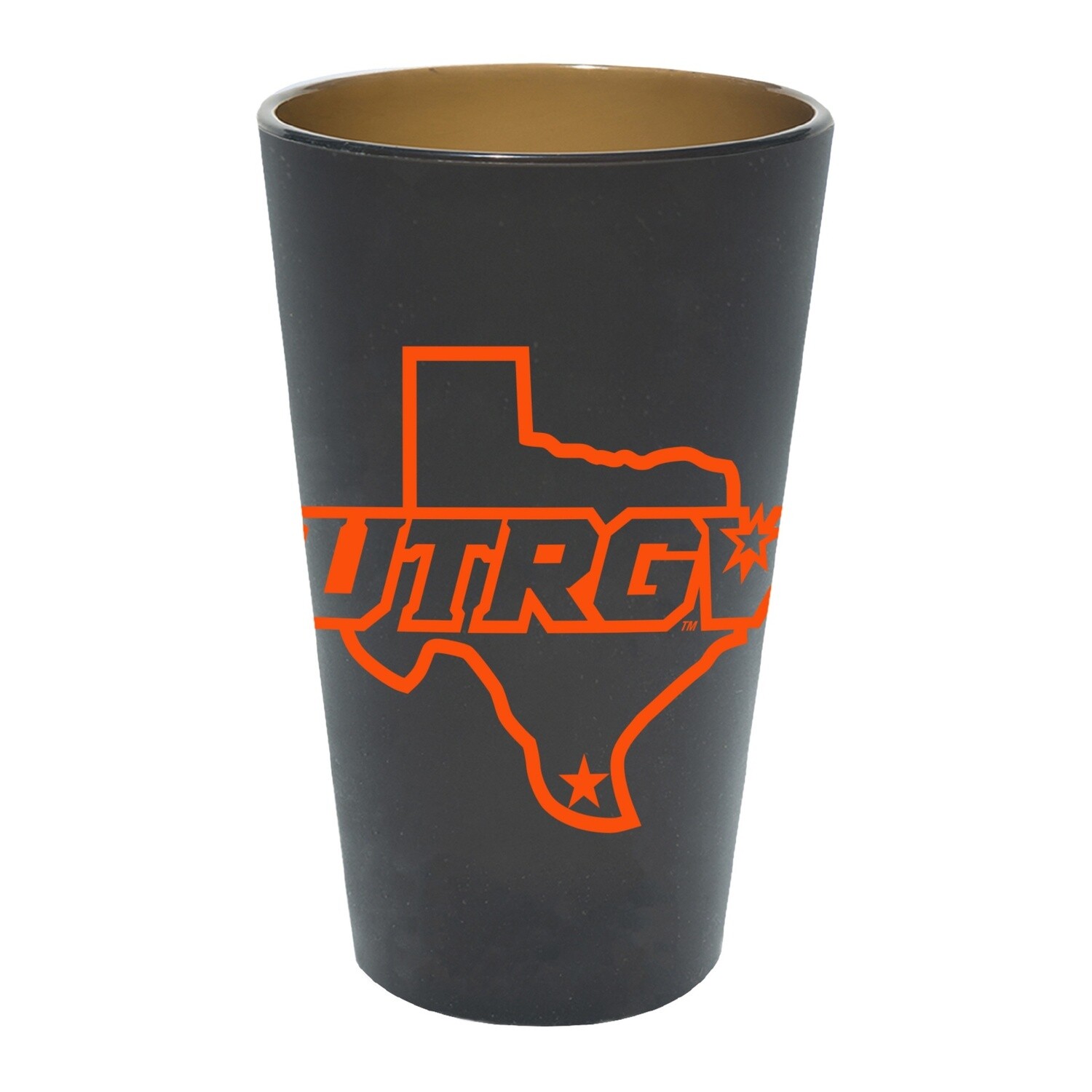 UTRGV-Texas Silicone 16 oz Pint Glass - SMOKE GREY