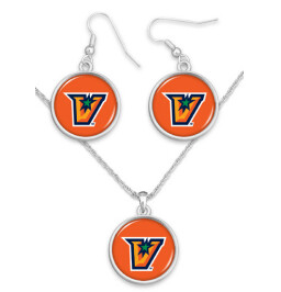 &quot;V&quot; Campus Chic Earrings/Necklace Set